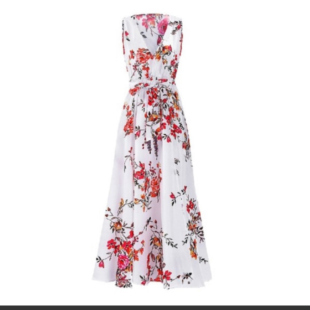FLORAL SLEEVELESS MAXI DRESS - Picture 5 of 11